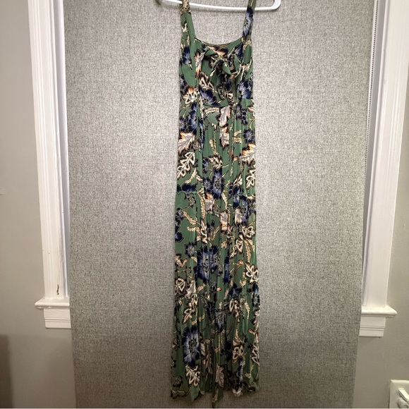 O'Neill Floral Green Maxi Dress‎ Cut Out Back Size Small - Picture 2 of 8